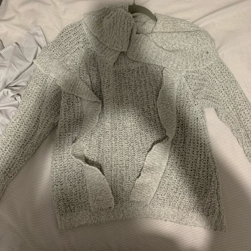 Express Oversized Ruffle Cowl Neck Sweater - Picture 2 of 4